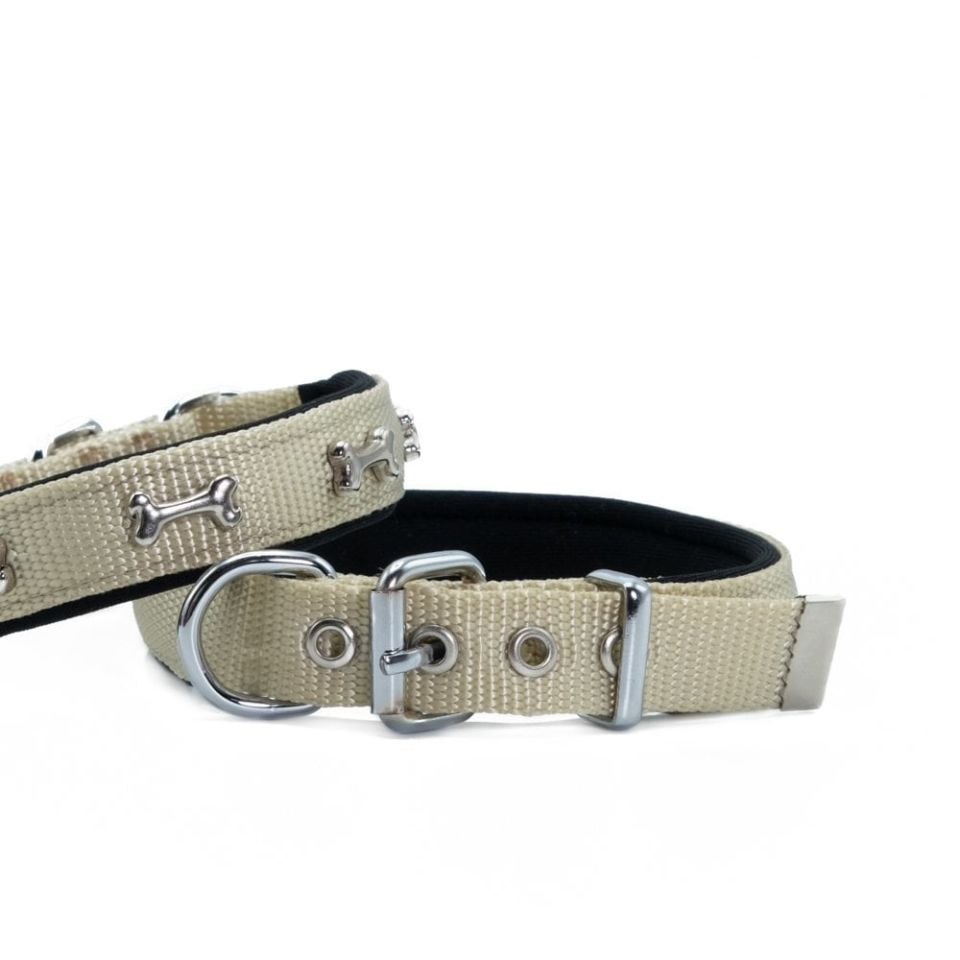 DOGGİE KONFOR DOKUMA KEMİKLİ BOYUN TASMASI HAKİ 2X30-35CM