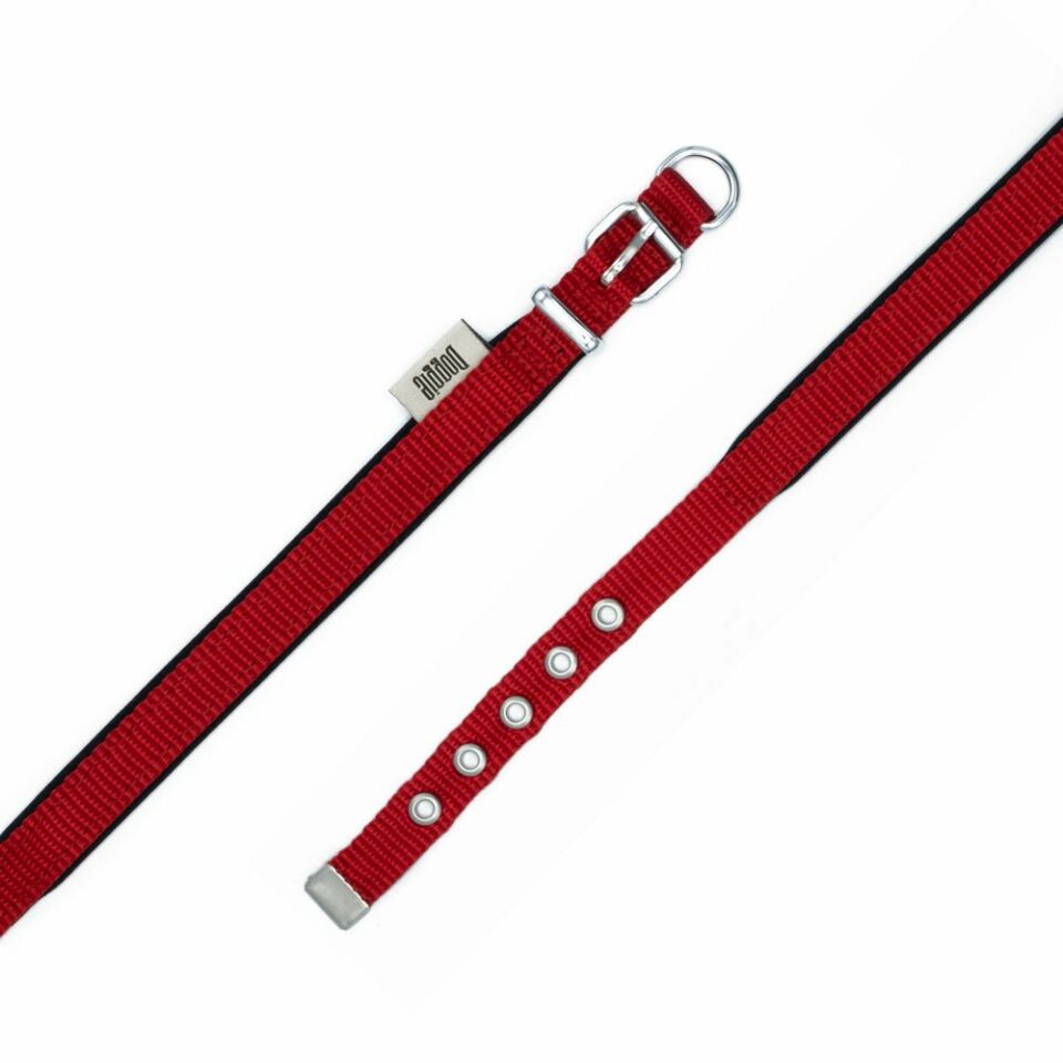 DOGGİE KONFOR DOKUMA BOYUN TASMASI KIRMIZI 1,5X20-25CM