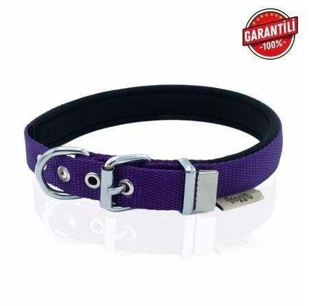 DOGGİE KONFOR DOKUMA KEMİKLİ BOYUN TASMASI MOR 2X30-35CM