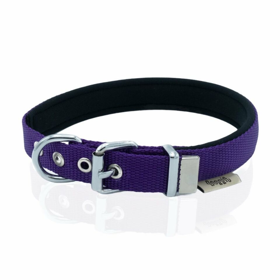 DOGGİE KONFOR DOKUMA KEMİKLİ BOYUN TASMASI MOR 2X30-35CM