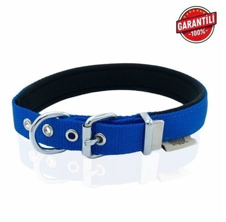 DOGGİE KONFOR DOKUMA KEMİKLİ BOYUN TASMASI ROYALMAVİ 2X30-35CM