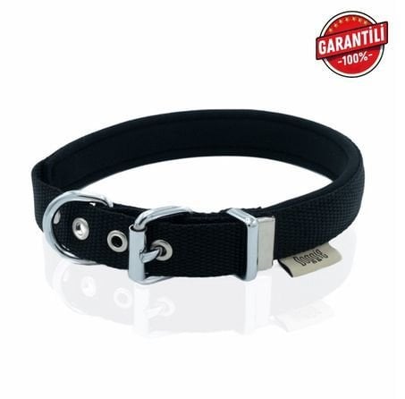 DOGGİE KONFOR DOKUMA KEMİKLİ BOYUN TASMASI SİYAH 2X30-35CM