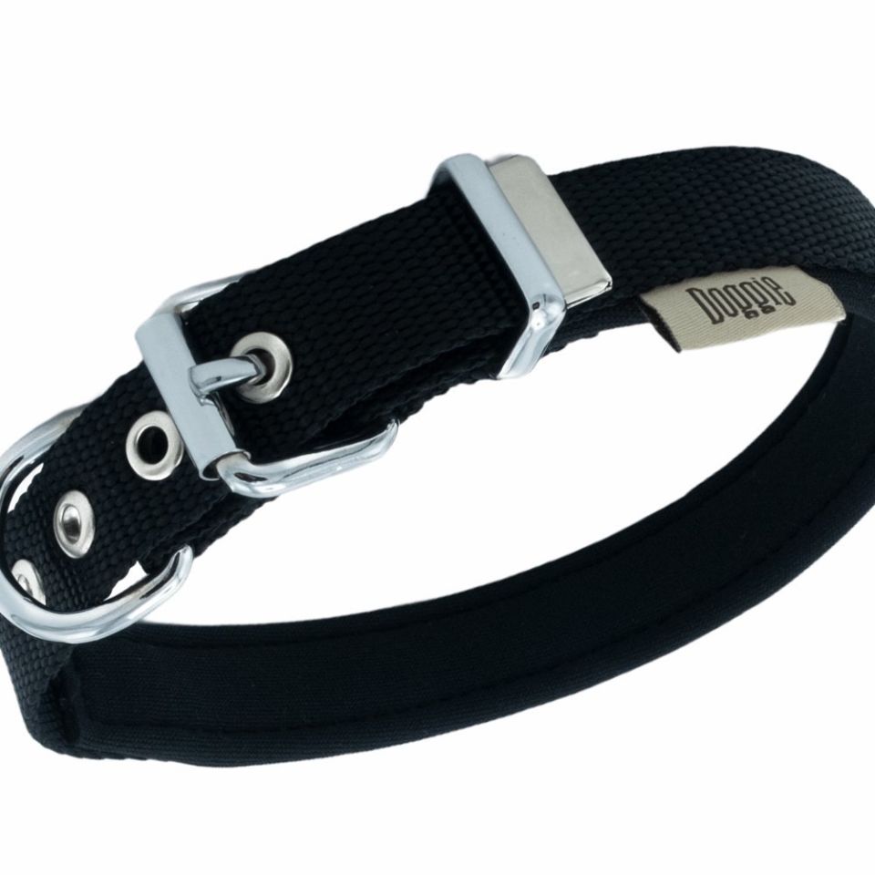 DOGGİE KONFOR DOKUMA KEMİKLİ BOYUN TASMASI SİYAH 2X30-35CM