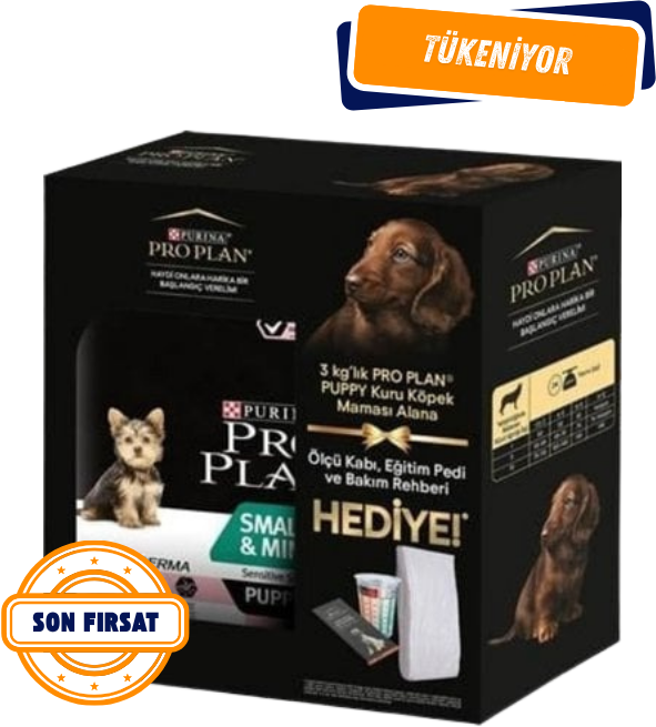 Pro Plan Puppy Small Mini Somonlu Küçük Irk Yavru Köpek Maması 3Kg (Eğitim Pedi ve Mama Ölçüm Kabı Hediyeli)