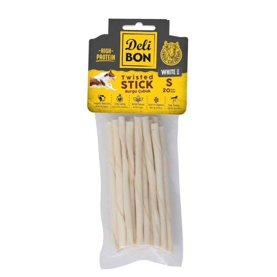 DELİBON DERİ BURGU ÇUBUK İNCE BOY 20Lİ PAKET BEYAZ İNCEX20AD.