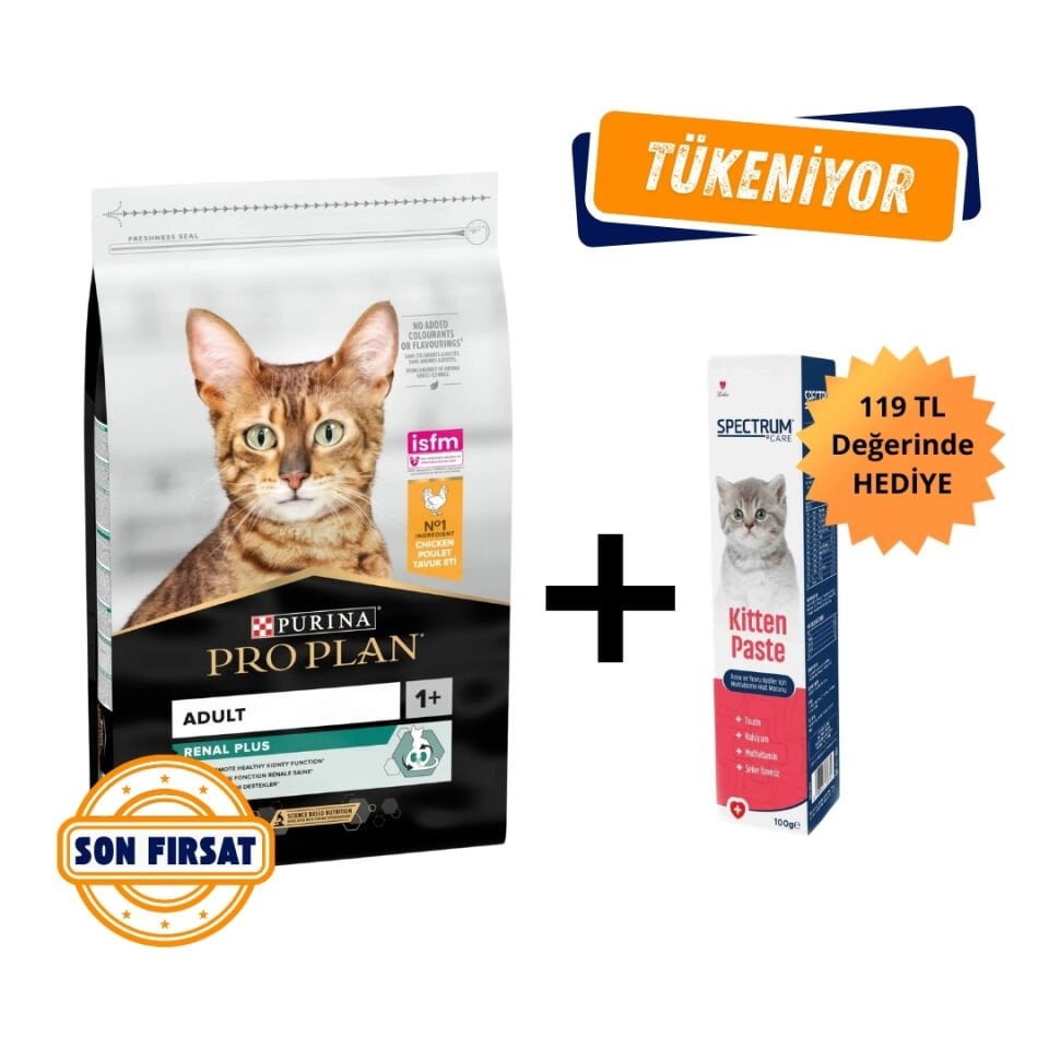 Pro Plan Renal Plus Adult Tavuklu Yetişkin Kedi Maması 10Kg