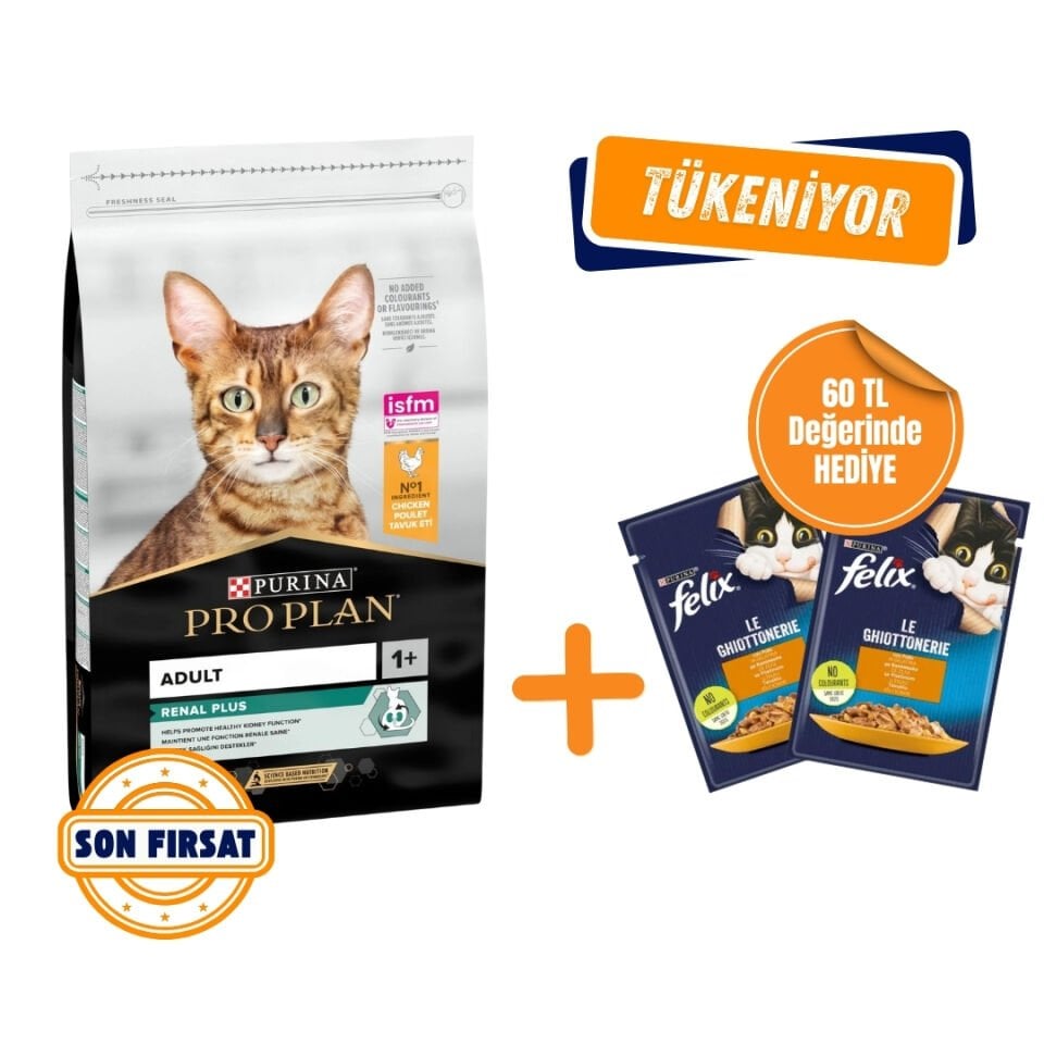 Pro Plan Renal Plus Adult Tavuklu Yetişkin Kedi Maması 10Kg