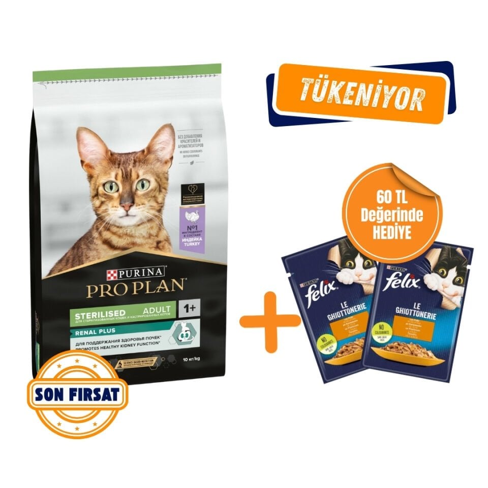 Pro Plan Renal Plus Sterilised Hindili Kısırlaştırılmış Kedi Maması 10 kg