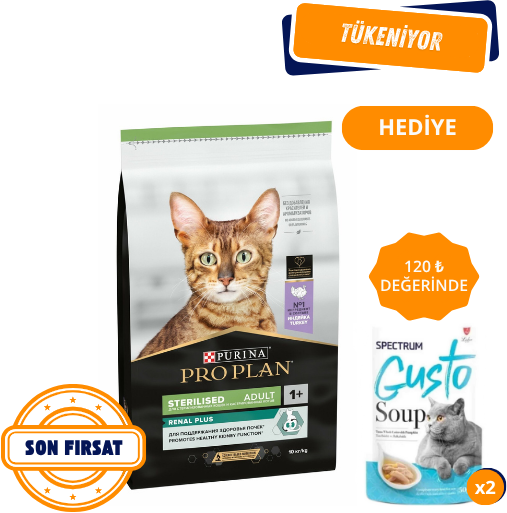 Pro Plan Renal Plus Sterilised Hindili Kısırlaştırılmış Kedi Maması 10 kg