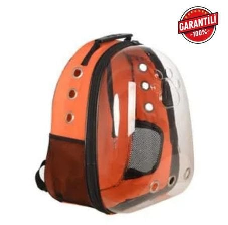 Doggie&Cattie Yeni Şeffaf Taşıma Sırt Çantası turuncu