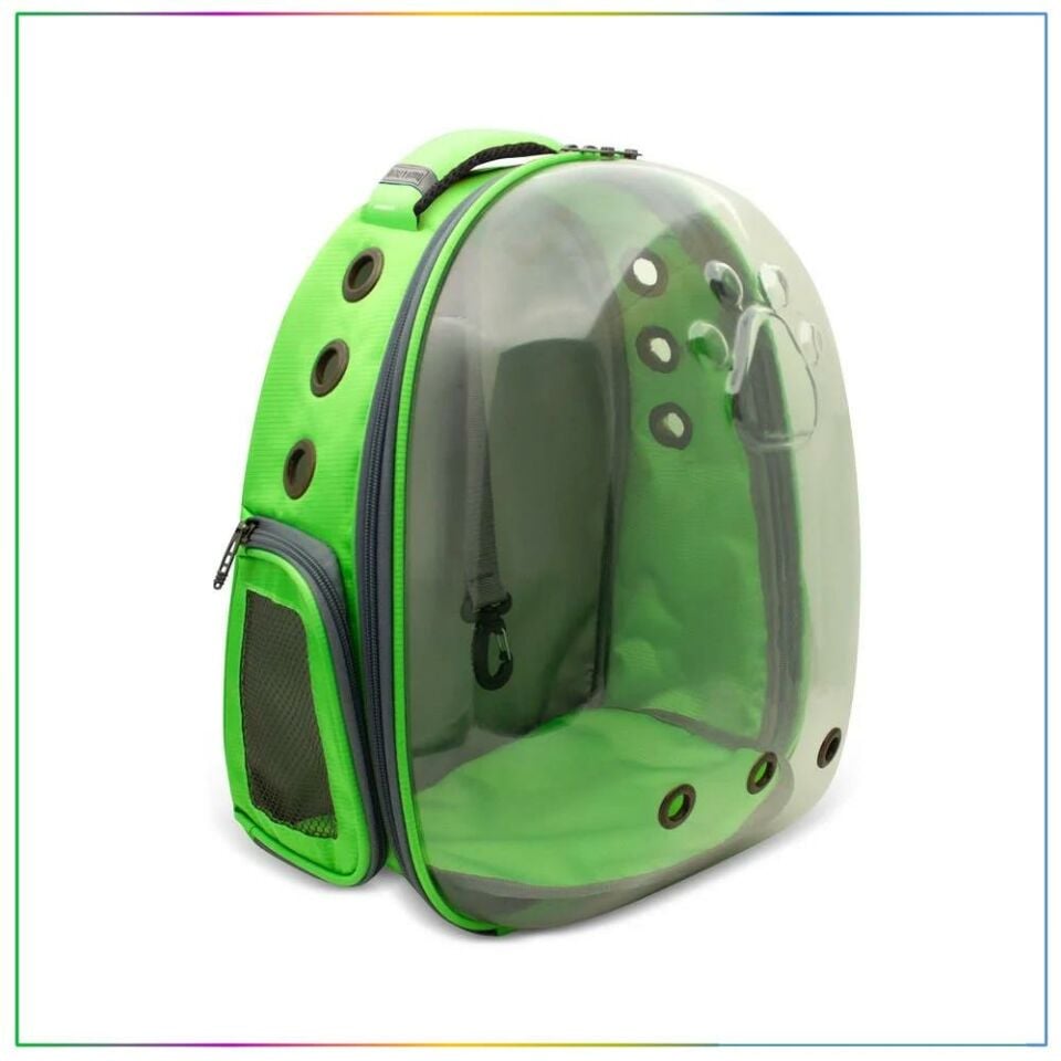 Doggie&Cattie Yeni Şeffaf Taşıma Sırt Çantası yeşil