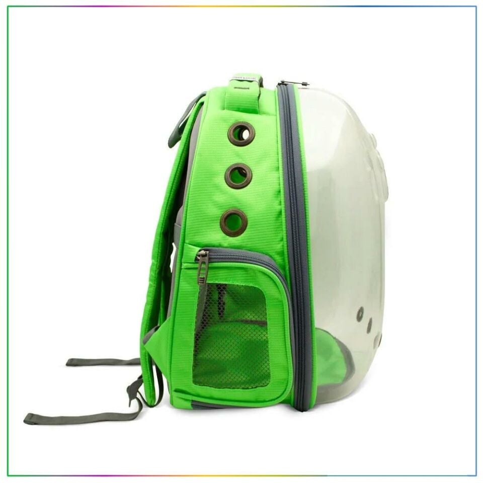Doggie&Cattie Yeni Şeffaf Taşıma Sırt Çantası yeşil