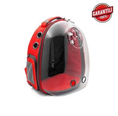 Doggie&Cattie Yeni Şeffaf Taşıma Sırt Çantası kırmızı
