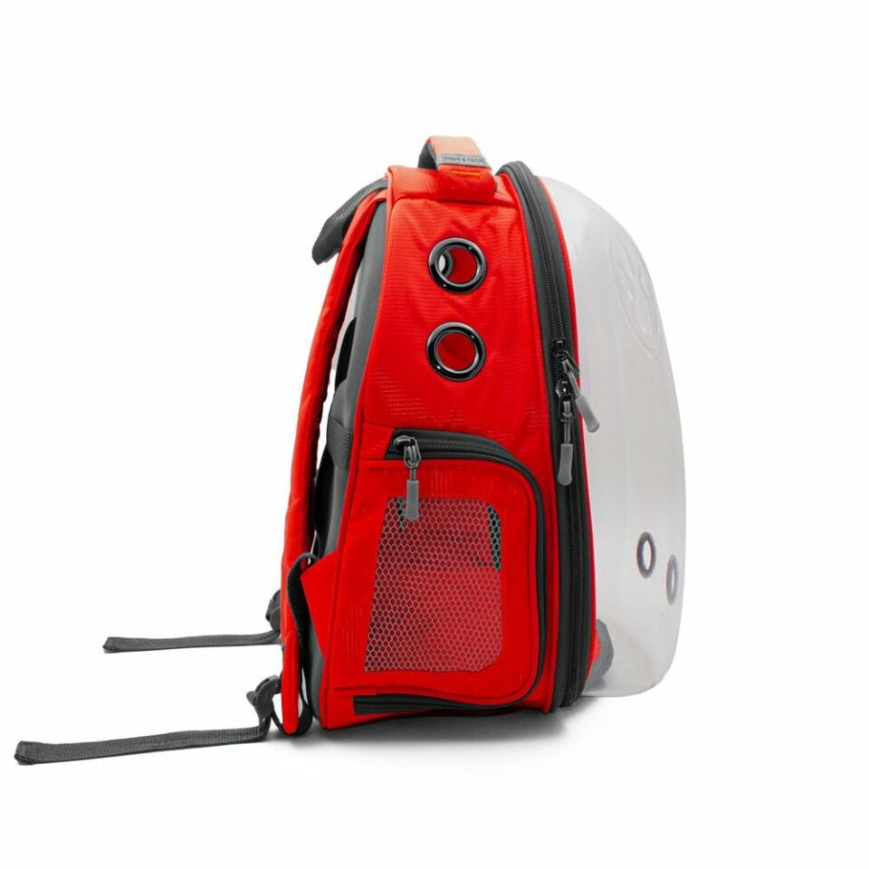 Doggie&Cattie Yeni Şeffaf Taşıma Sırt Çantası kırmızı