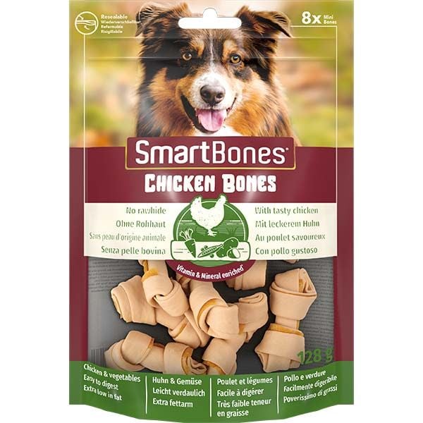 Smart Bones Tavuklu Düğümlü Küçük Irk Köpek Ödül Maması 128gr (18'li)