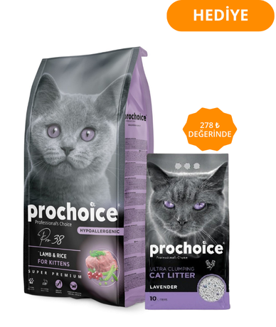 Prochoice 38 Hypo-Allergenic Kuzu Etli ve Pirinçli Düşük Tahıllı Yavru Kedi Maması 15 Kg