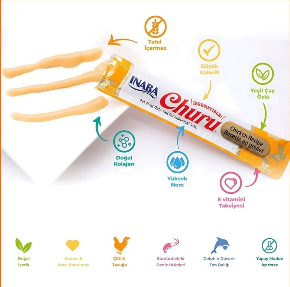 CIAO Churu Cream Ton Balıklı ve Somonlu Sıvı Kedi Ödül Maması 14gr (4'lü)