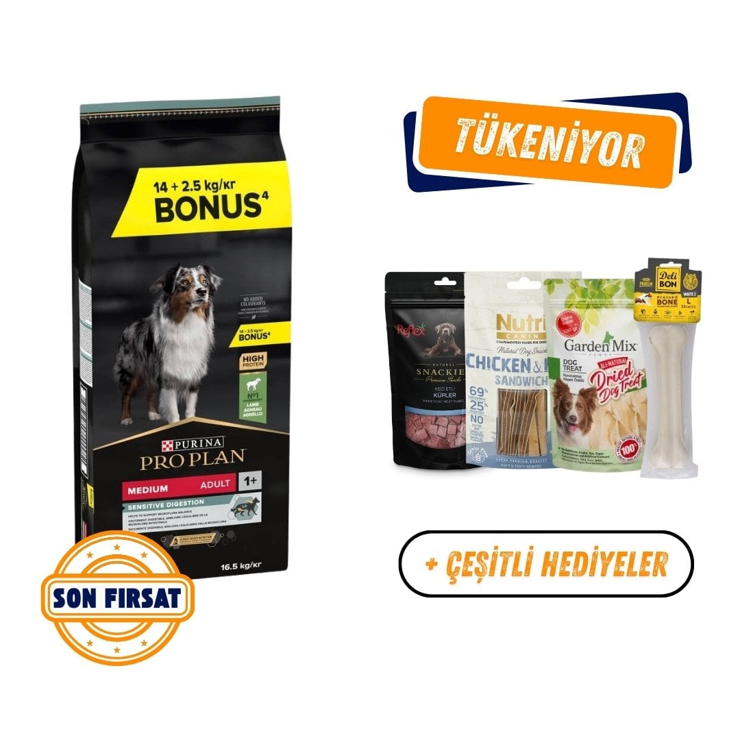 Pro Plan Kuzu Etli Yetişkin Köpek Maması Medium Sensitive 16,5 Kg