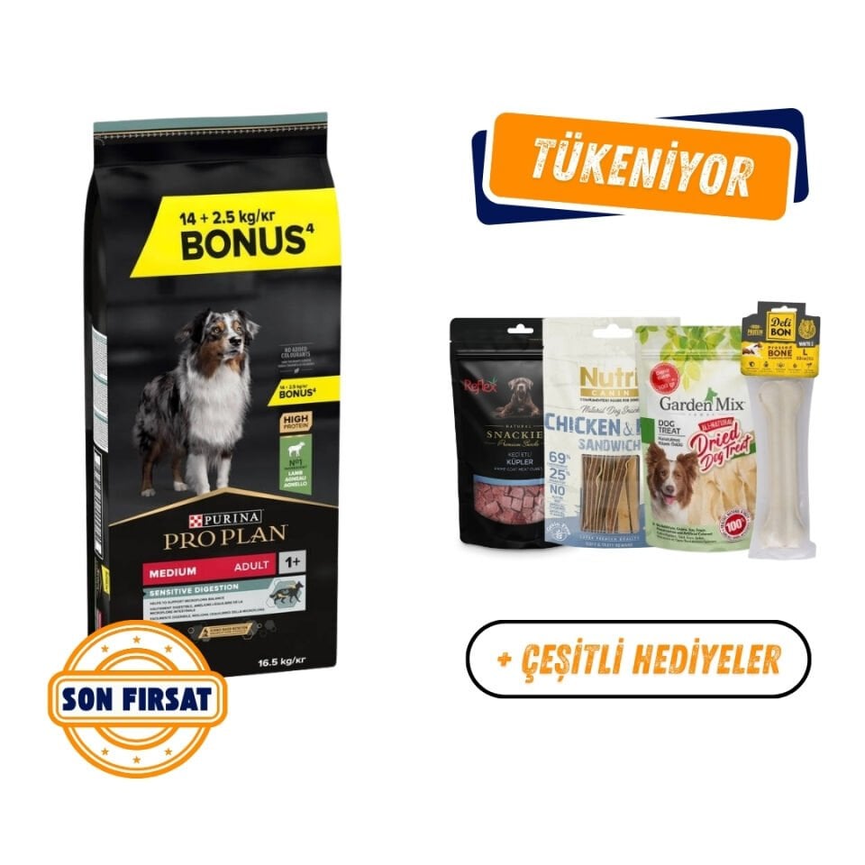 Pro Plan Kuzu Etli Yetişkin Köpek Maması Medium Sensitive 16,5 Kg
