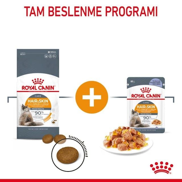 Royal Canin Pouch Jelly Hair Skin Hassas Tüylü Kedi Maması 12X85 Gr