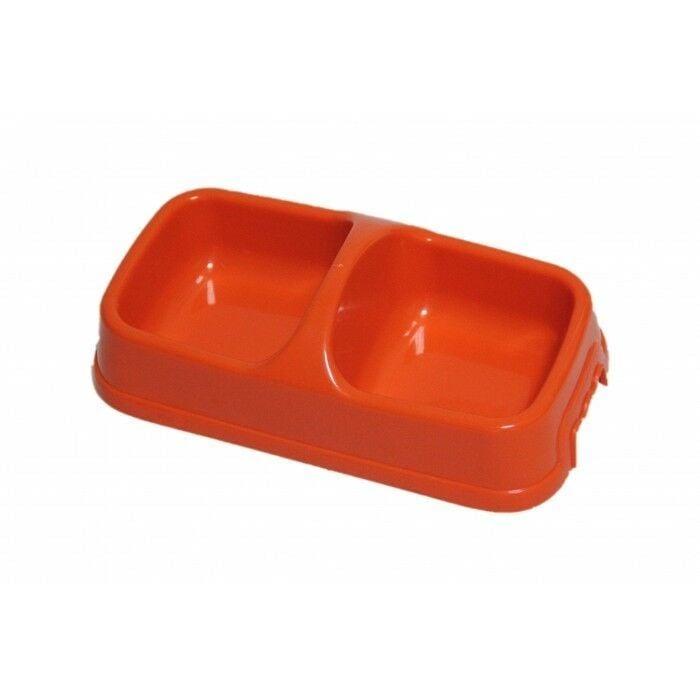 Pet Style İkili Plastik Büyük Mama ve Su Kabı Turuncu