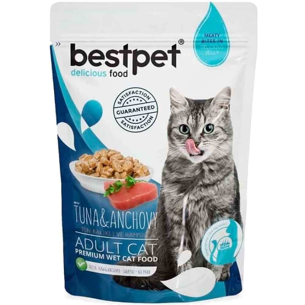 BestPet Pouch Ton Balıklı ve Hamsili Yetişkin Kedi Yaş Maması 85 Gr