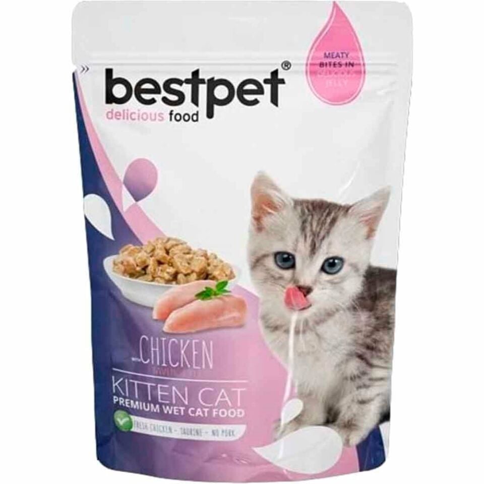 BestPet Pouch Tavuklu Yavru Kedi Yaş Maması 85 Gr