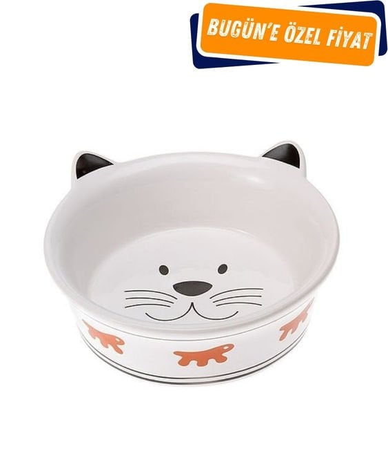 Ferplast Venere Kedi Desenli Seramik Mama Kabı
