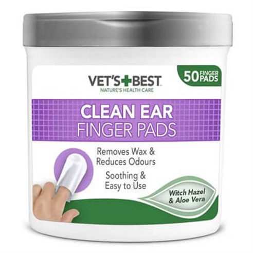 Vets Best Kedi ve Köpek Kulak Temizleme Parmak Pedi 50li