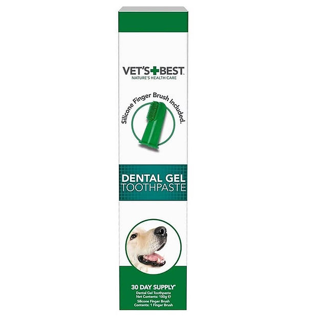 Vets Best Köpekler için diş macunu ve parmak diş fırçası