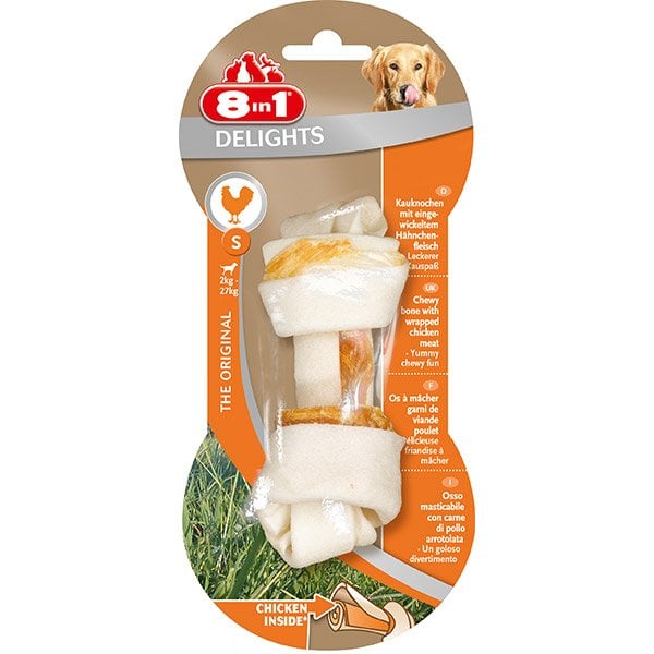 8in1 Delights Bones Tavuklu Düğümlü Tartar Önleyici Köpek Ağız Bakım Kemiği 35 Gr 10cm (S)