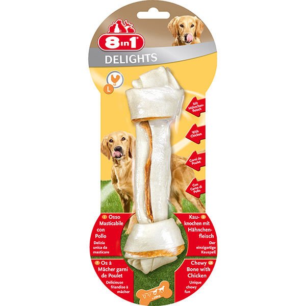 8in1 Delights Bones Tavuklu Düğümlü Tartar Önleyici Köpek Ağız Bakım Kemiği 85 Gr (L)