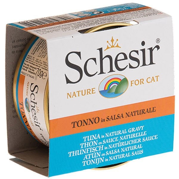 Schesir Ton Balıklı ve Doğal Salsa Soslu Kedi Konservesi 70 Gr