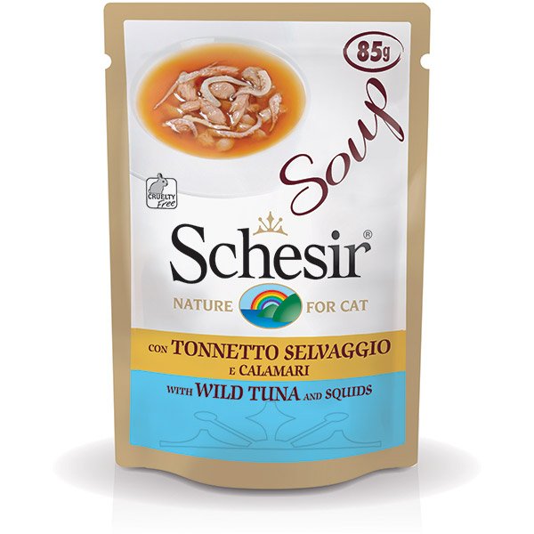 Schesir Ton Balıklı ve Kalamarlı Tahılsız Yetişkin Kedi Çorbası 85 Gr