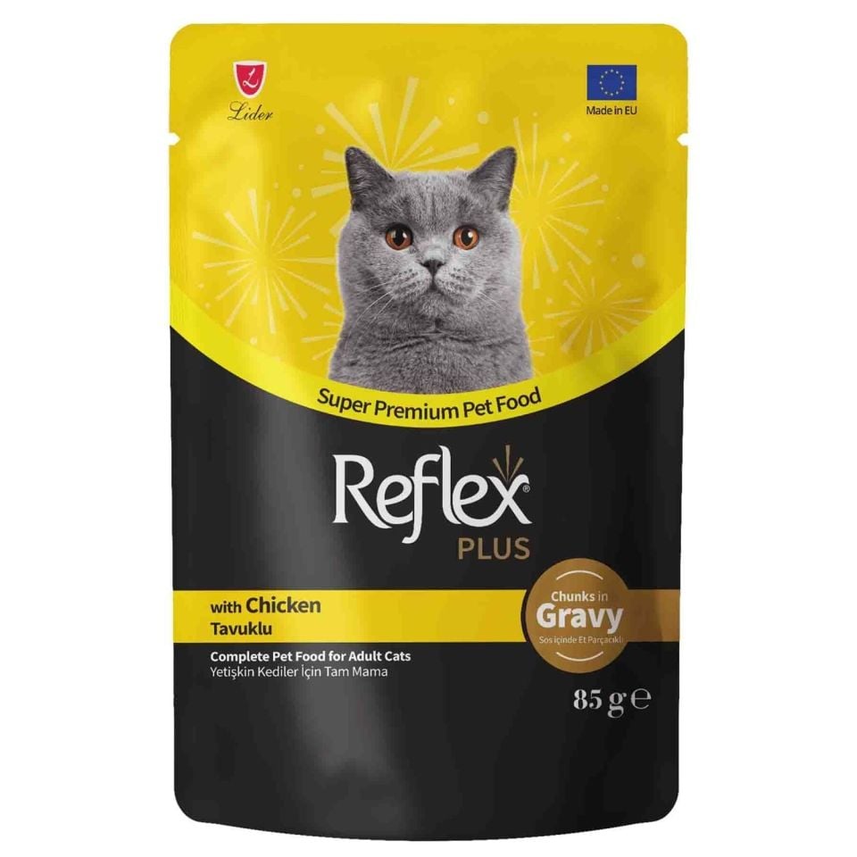 Reflex Plus Sos İçinde Parça Tavuk Etli Yetişkin Kedi Konservesi 85gr