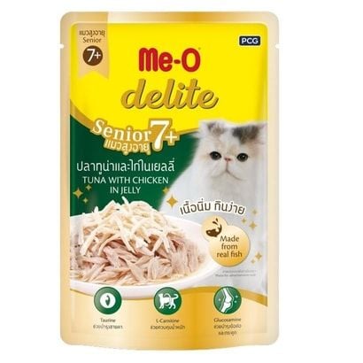 Me-O Delite Pouch Senior Ton Balıklı ve Tavuklu Yaşlı Kedi Konservesi 70gr