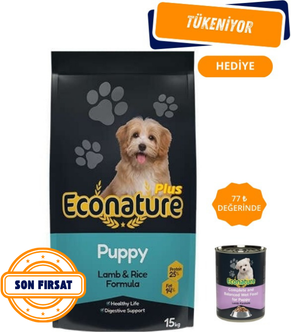Econature Kuzu Etli ve Pirinçli Yavru Köpek Maması 15 Kg