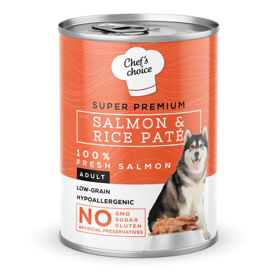 Chef's Choice Kıyılmış Somonlu ve Pirinçli Köpek Konservesi 400 Gr