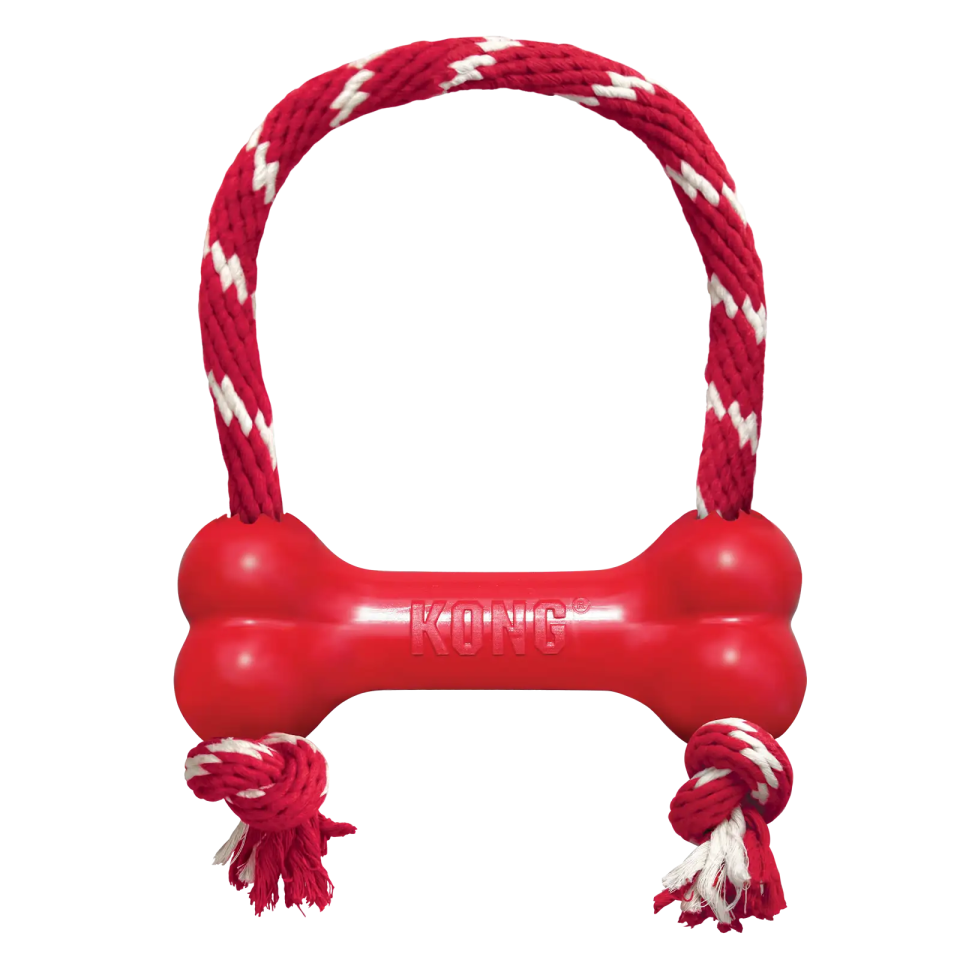KONG Goodie Bone Kemik Şeklinde Çok Amaçlı İp Sallantılı Köpek Oyuncağı M