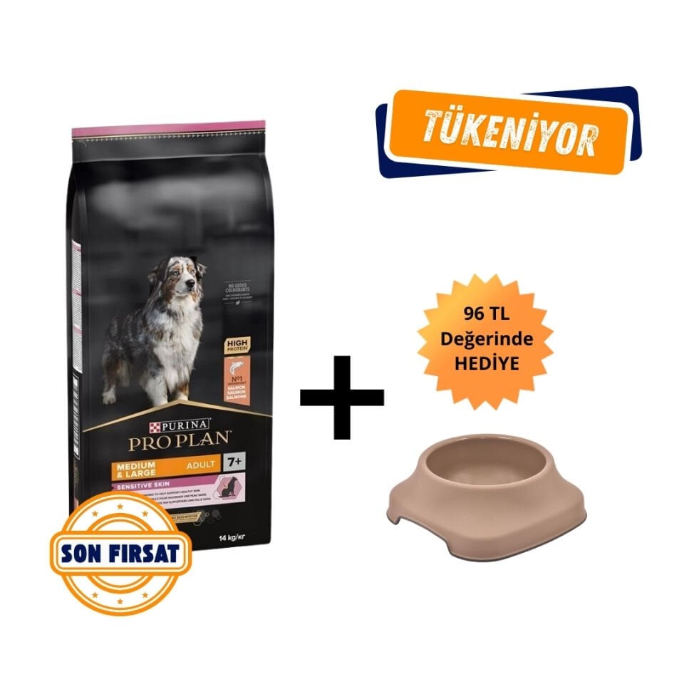 Pro Plan Medium&Large Senior +7 Somonlu Yaşlı Köpek Maması 14 Kg