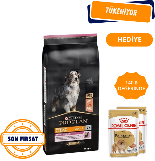 Pro Plan Medium&Large Senior +7 Somonlu Yaşlı Köpek Maması 14 Kg