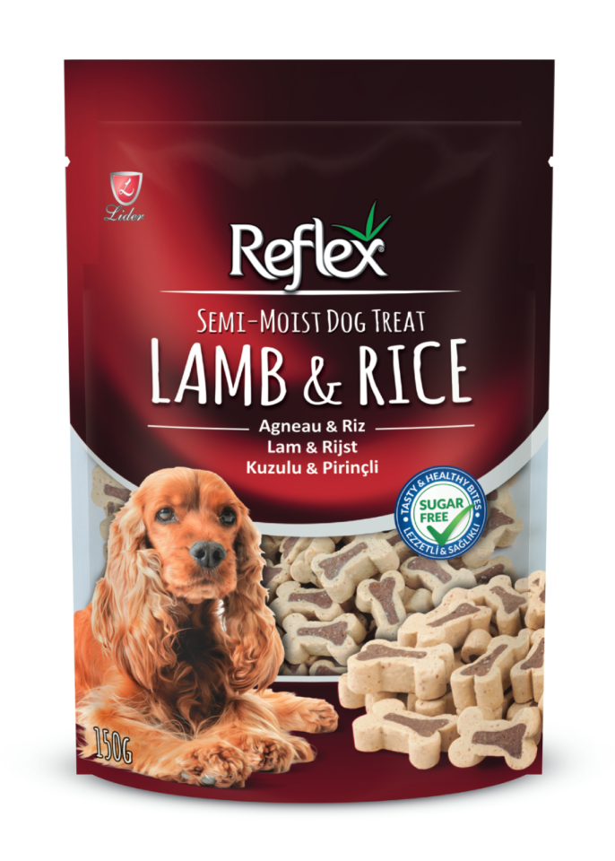 Reflex Kuzulu ve Pirinçli Yarı Yumuşak Köpek Ödül Maması 150gr