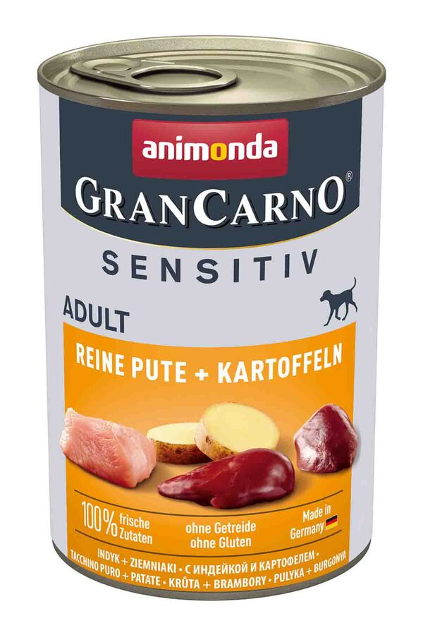 Animonda GranCarno Sensitive Hindili ve Patatesli Yetişkin Köpek Konservesi 400g