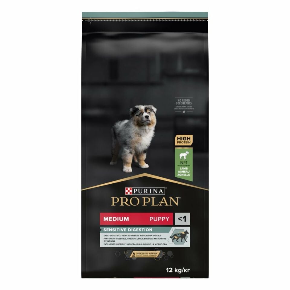 Pro Plan Puppy Medium Sensitive Digestion Kuzulu ve Pirinçli Orta Irk Yavru Köpek Maması 12 Kg