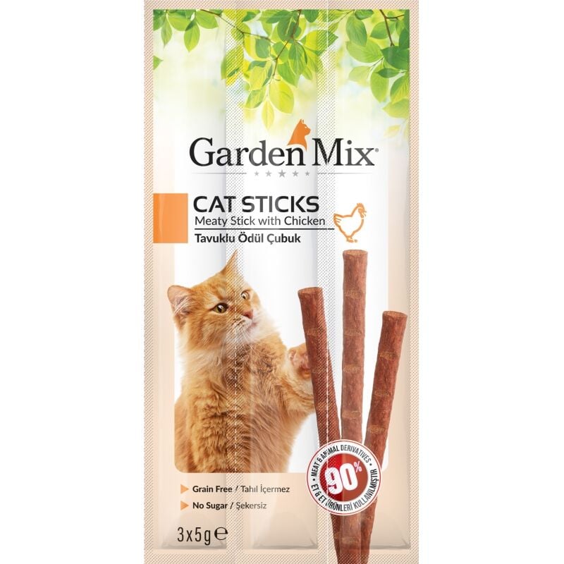 Garden Mix Tavuklu Stick Kedi Ödülü 3X5 Gr