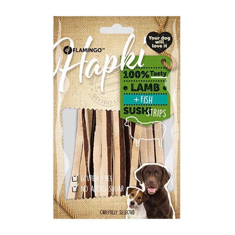Flamingo Hapki Kuzulu ve Balıklı Şerit Köpek Ödül Maması 85 Gr