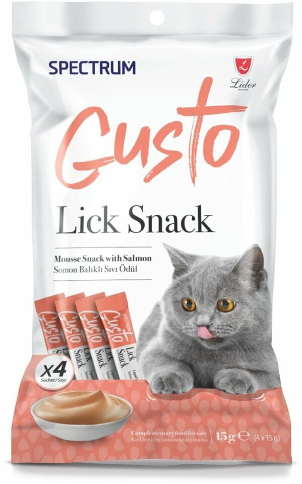 Spectrum Gusto Somon Balıklı Krema Kedi Ödül Maması 15 Gr (4'lü)
