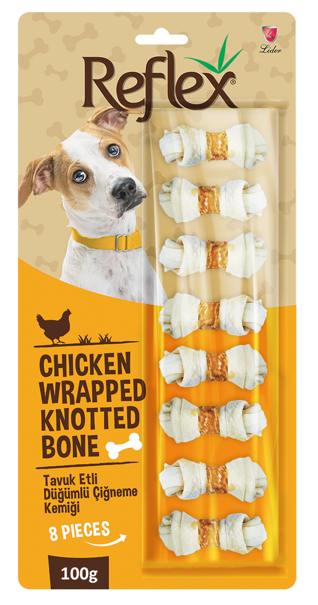 Reflex Tavuk Etli Düğümlü Köpek Ödül Kemiği 100 Gr