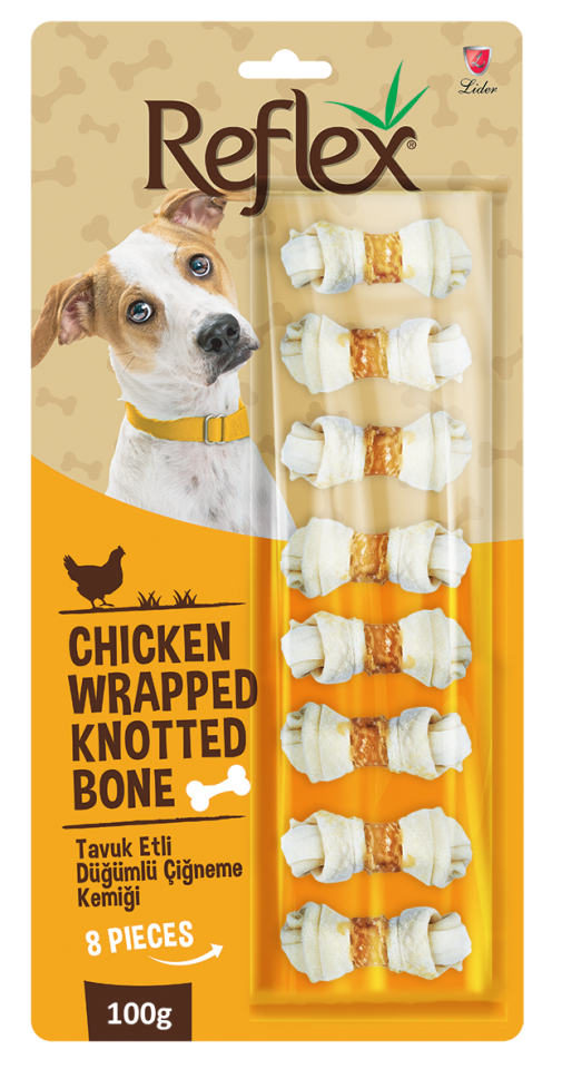 Reflex Tavuk Etli Düğümlü Köpek Ödül Kemiği 100 Gr