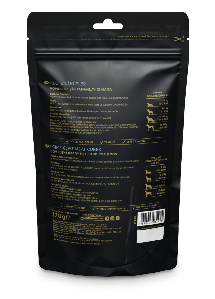 Reflex Snackies Keçi Etli Küpler 170 Gr